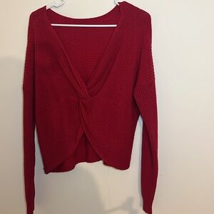 Red hollister sweater with twist